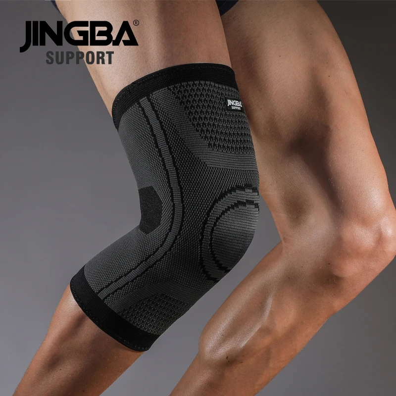 JINGBA поддержка спорта волейбол баскетбол фиксирующий наколенник нейлон компрессионный коленный бандаж Поддержка Колено Протектор joelheira