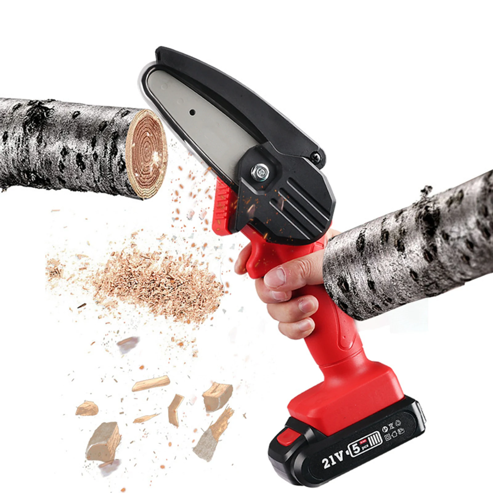 

Power Chain Saw Electric Rechargeable Pruning Saw Chain Powerful Tools Logging Rechargeable Lithium Battery 4 Inch 21V5C Battery