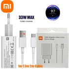 Зарядное устройство Xiaomi Mi 11 Lite, быстрое турбо-зарядное устройство 33 Вт с кабелем типа C для Xiaomi Redmi K40, 10X Pro, Note 10 Pro, Mi 10T, POCO F2, M2 Pro, X3, NFC