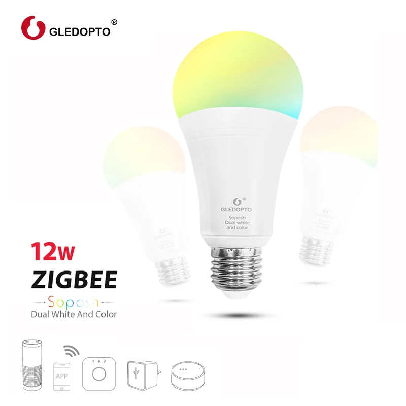 

G светодиодный светильник OPTO ZIGBEE ZLL 12 Вт, умный Wifi, лампа RGB CCT, светодиодный, умный дом, умные вещи, приложение, управление, работа с Alexa Echo Plus