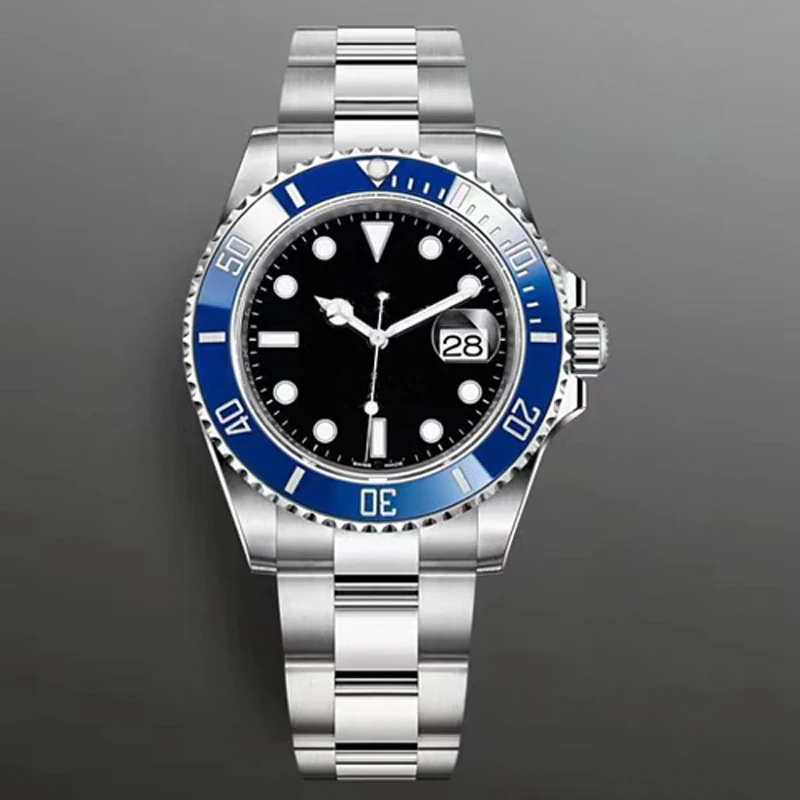 

2021 Luxury New Brand Mens Automatic Mechanical Watch Blue Green Ceramic Bezel Sapphire Glass Stainless Steel ETA2813 Watches