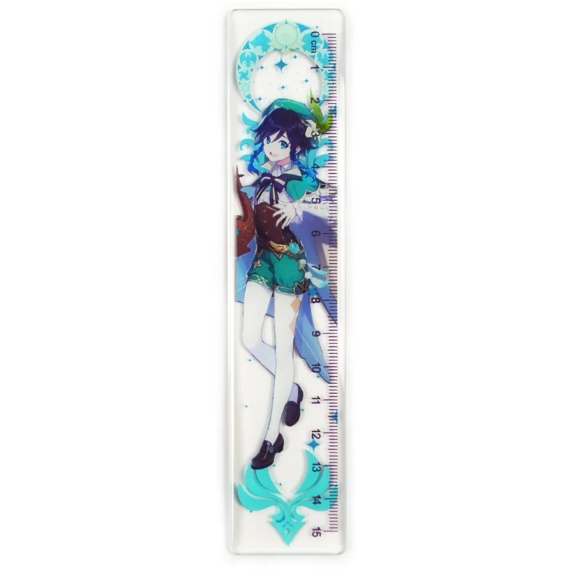 

1 Pc Game Genshin Impact Figures Series Acrylic Straight Ruler Student Measure Stationery School Office Supplies