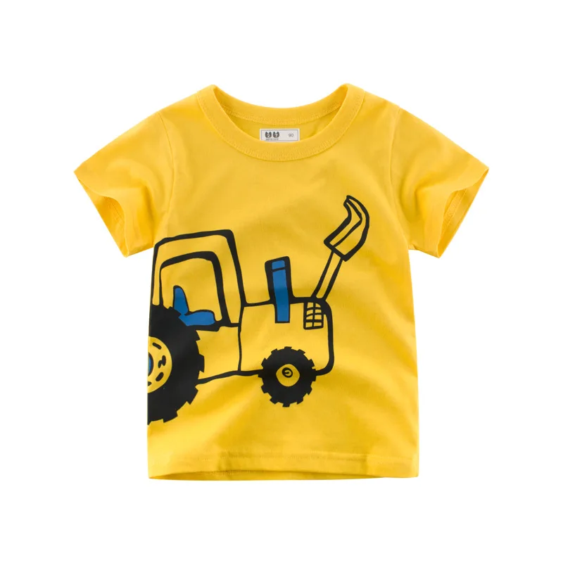 

Little Boys Summer Top Short Sleeve Cartoon Cute Excavator Pattern Fashion Top 1-10t