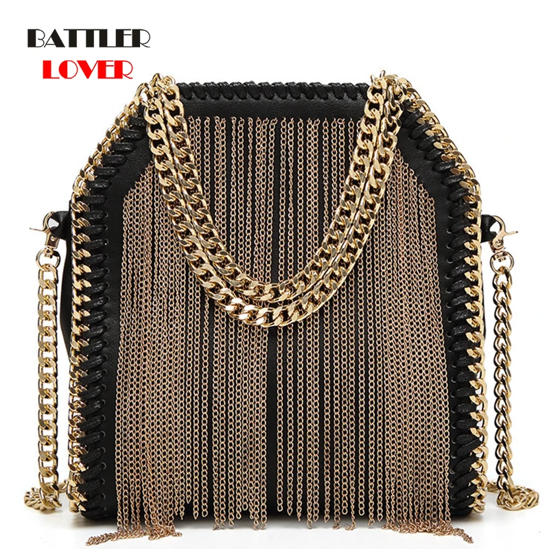 

Hot Women Tassels Shoulder Bags Trending Solid Chains 2020 Creative Design Suede Faux Fur for Lady Fringe Shoulder Messenger Bag
