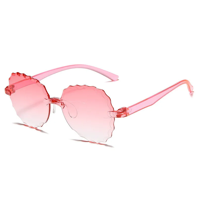 

Fashion Flower Shape Sun Glasses Plastic Frame Rimless Round Sunglasses Women Vintage Brand Design Female Gradient Glasses