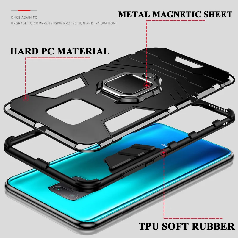 

Shockproof Armor Case For Xiaomi Redmi Note 6 7 8 9 Pro Max 9s 9A 9C 8A 7A 8T 9T 5 Plus 4 4X 10X 4G 5G Back Phone Cover Coque