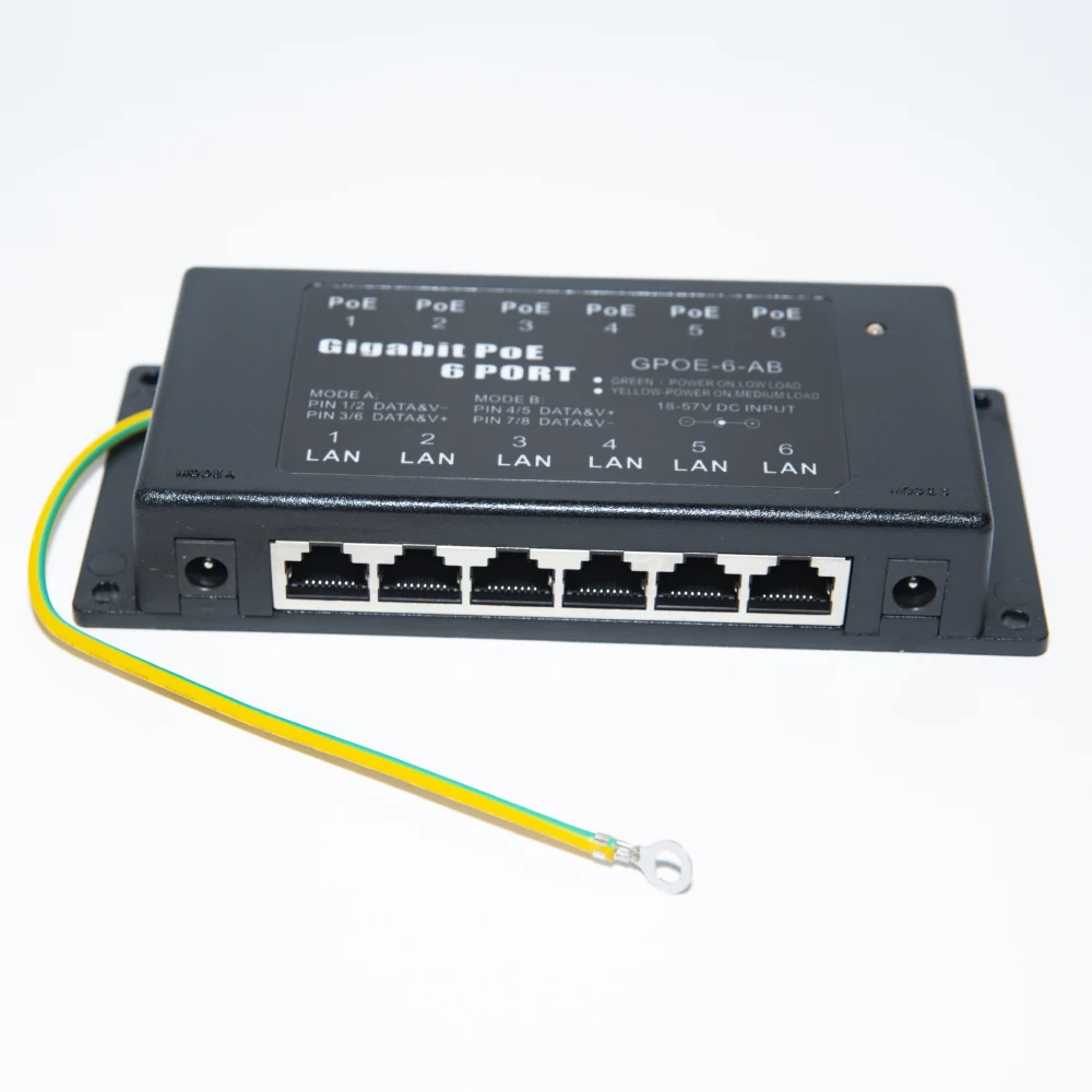 Пассивное настенное крепление 6 портовый гигабитный источник питания через Ethernet