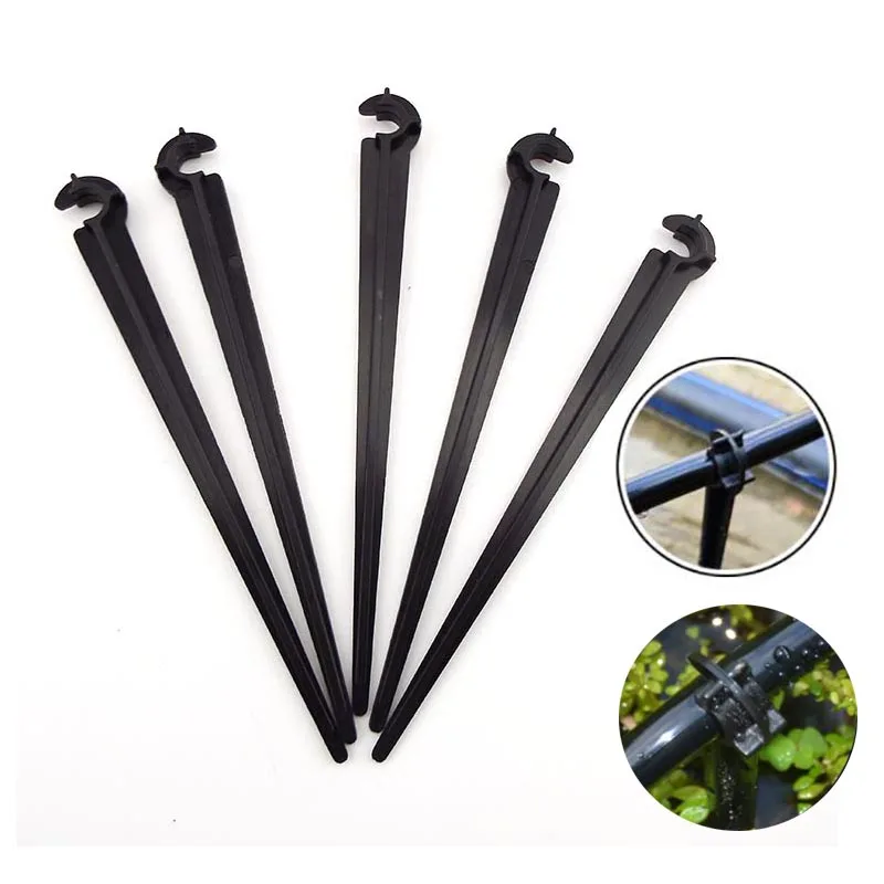 

50pcs C Shape Garden 4/7mm Drip Irrigation watering Tube Pipe Support Bracket Holders Fixed Stems Drip Irrigation Accessories T1