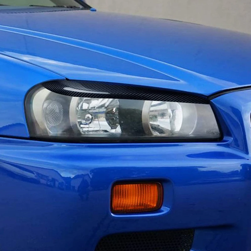 Стайлинга автомобилей фар Брови наклейки на веки Накладка для Nissan Skyline R34 GTR GT-T 1999