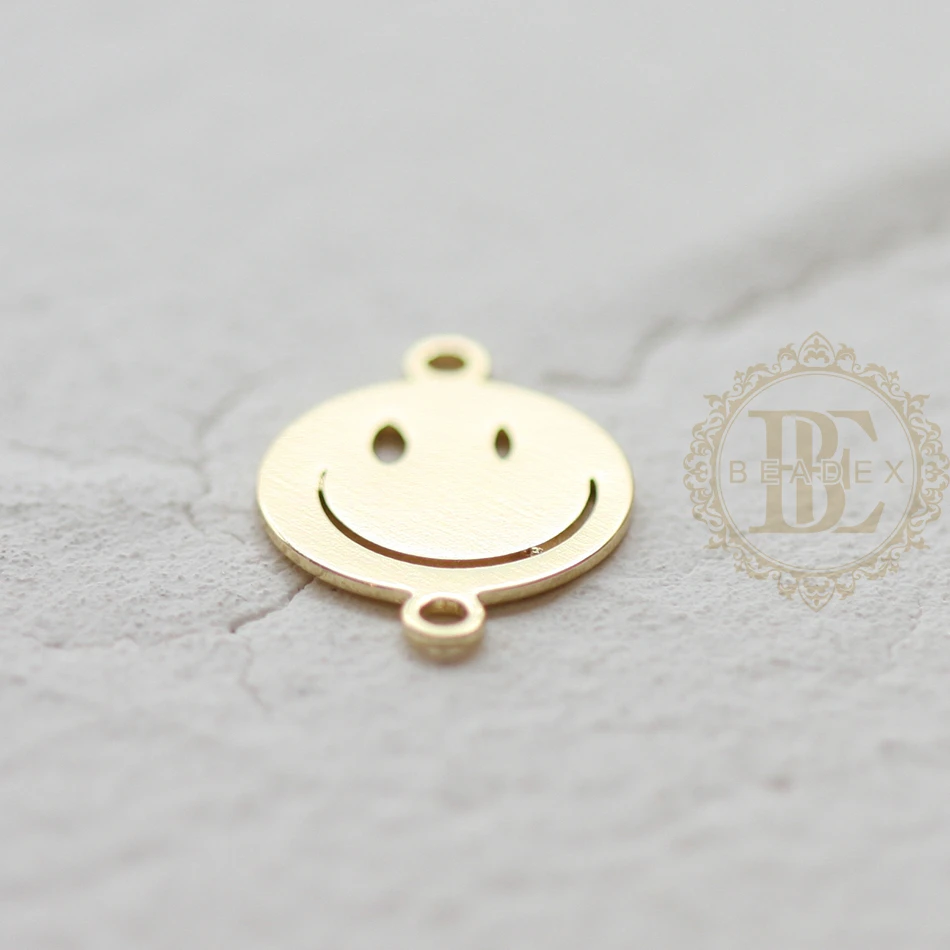 Твердая латунь Link - Happy Face 17*12 мм (4601C)