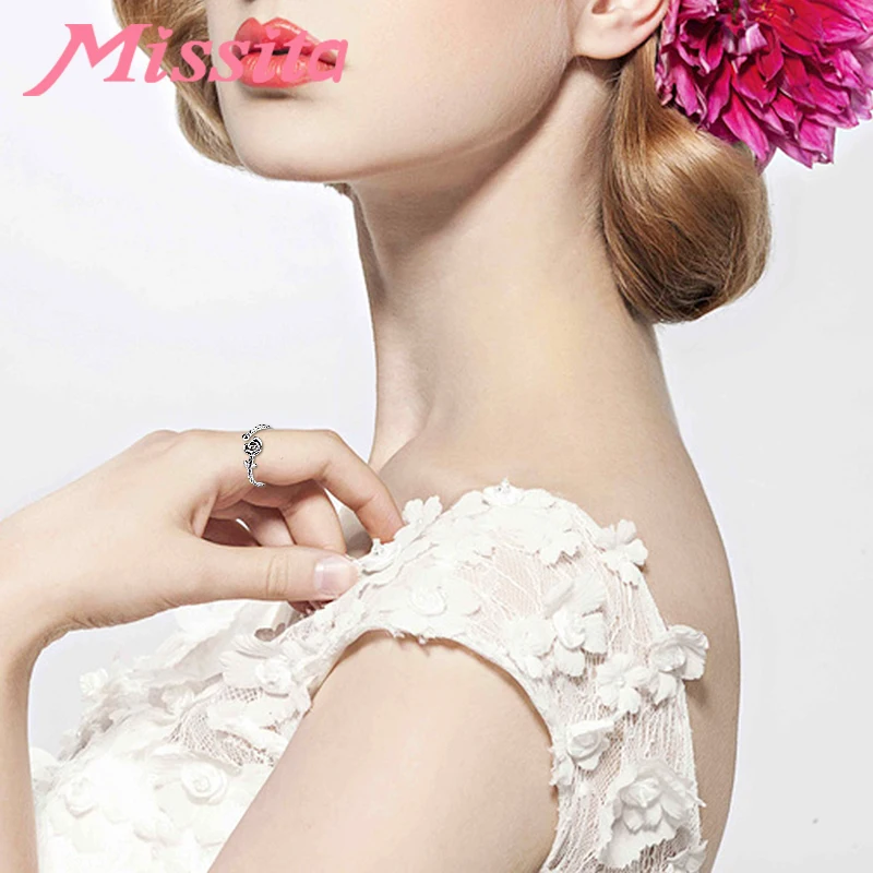 MISSITA 2019 Новые Модные Винтажные 3D розовые кольца для женщин брендовые серебряные