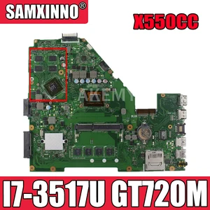 Материнская плата для ноутбука X550CC для ASUS X550CC A550C X550CL R510C, оригинальная материнская плата 4 ГБ-Оперативная память I7-3517U GT720M