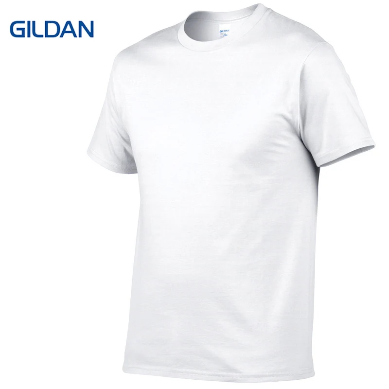 Летняя мужская Футболка GILDAN 100% хлопок однотонная Повседневная футболка с