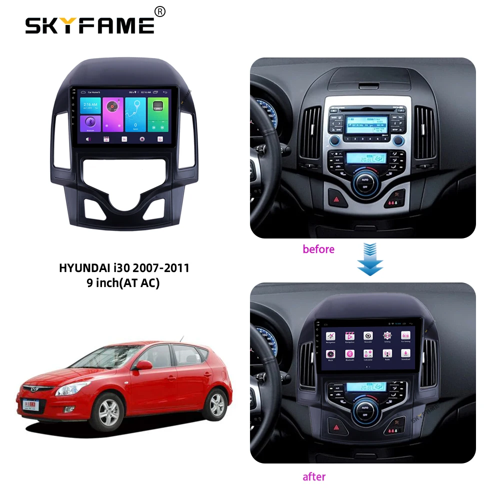 SKYFAME Автомобильная рамка-адаптер для HYUNDAI i30 2007-2011 Android Радио Аудио приборная