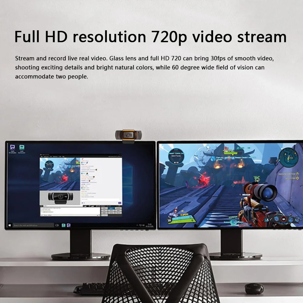 HD 1080P веб камера точные линзы Встроенный микрофон с шумоподавлением USB пружинный