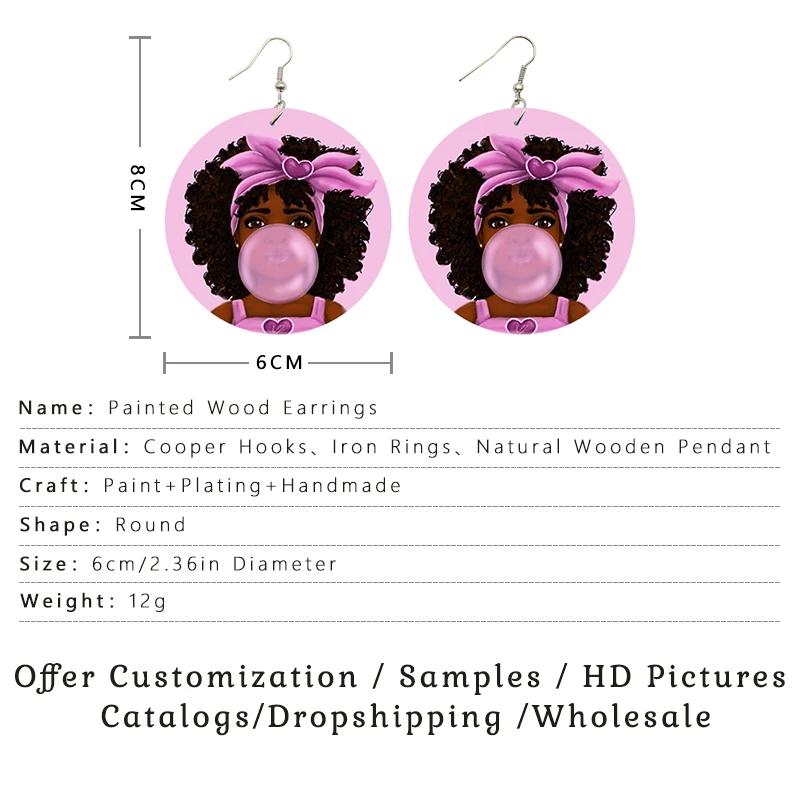 SOMESOOR персонализированные выбранные африканские деревянные висячие серьги