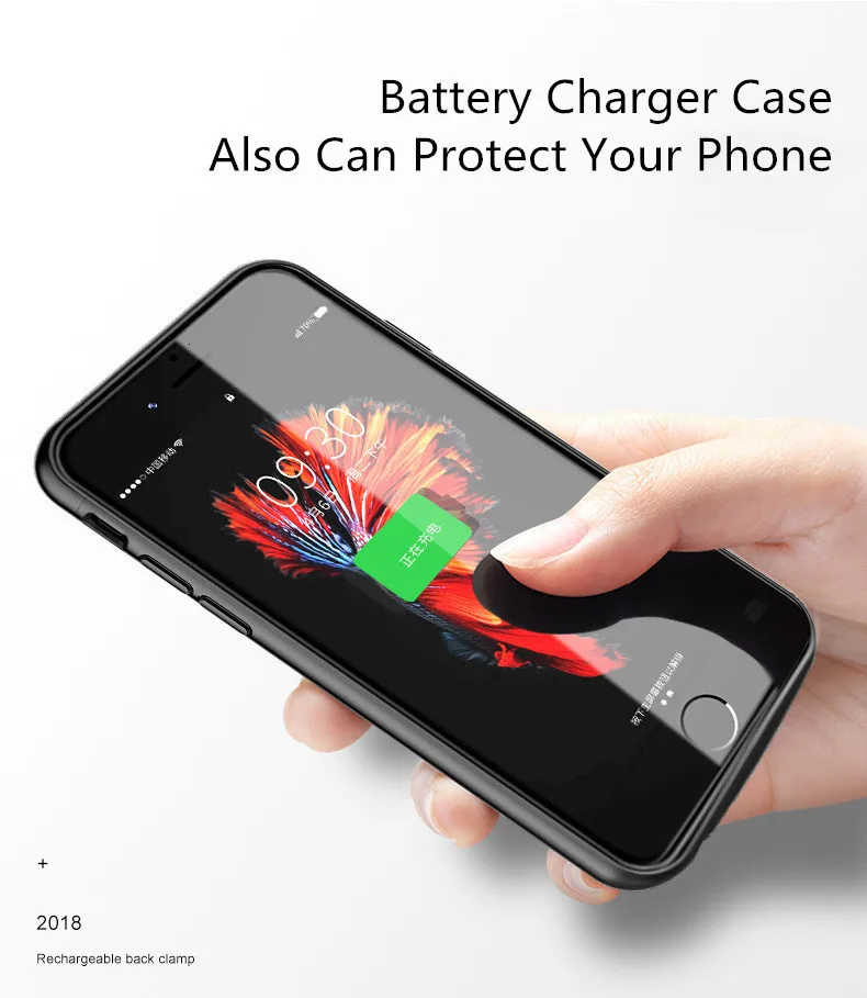 5500 мА/ч чехол для зарядного устройства для iPhone 6, 7, 8, 6s plus, 8 plus, чехол для аккумулятора, внешний аккумулятор, зарядка, капа, ультра тонкий внешний чехол