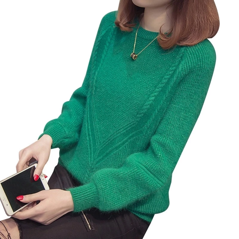 

2021 autumn and winter women's long-sleeved loose pullover sweater sweater pullover sweater coat Korean female O-neck warm top