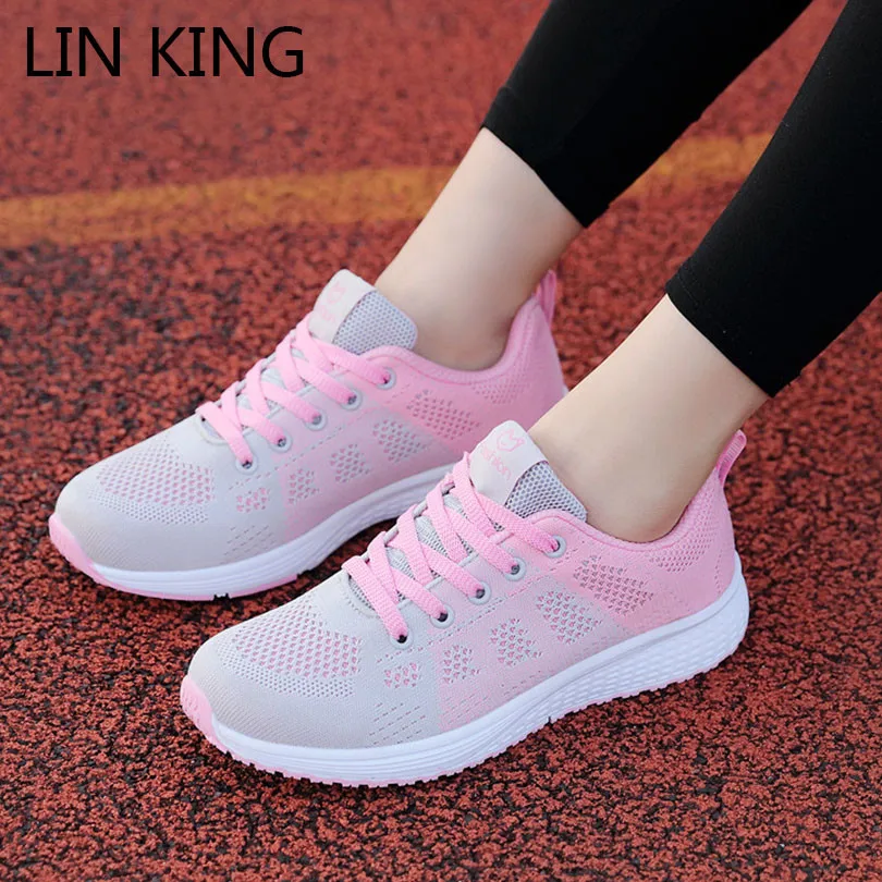 LIN KING/женская повседневная обувь на шнуровке модная дышащая прогулочная из