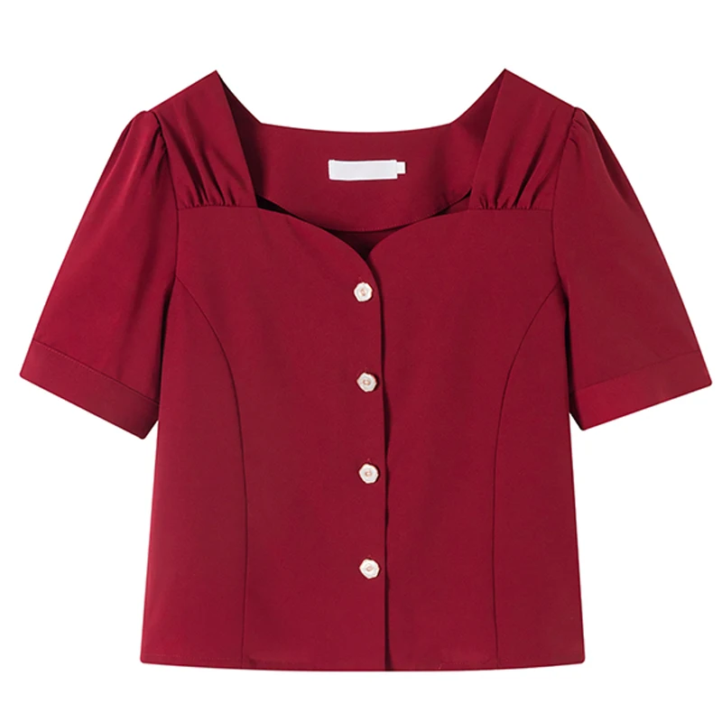 Blusas Лето 2021 женские рубашки топы блузки с коротким рукавом Милая шифоновая