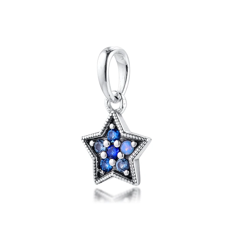 

Fits for Pandora Charms Bracelets 100% 925 Sterling-Silver-Jewelry Bright Star Beads with Multi-Colored CZ Free Shipping