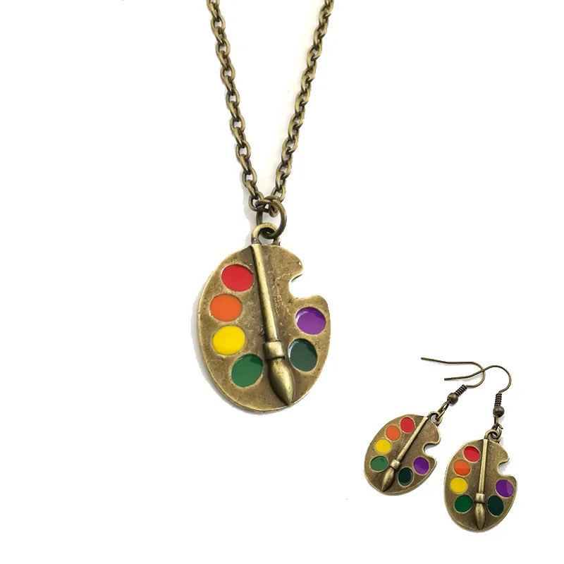 1 _ серьги бронзовое ожерелье художника чудесное яркое художественное с