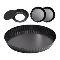 4in 8 5in 4 pack tart pan with removable bottomnon stick fluted quiche pie pan flan tin baking mold with loose base