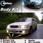 Дефлектор губ бампера для Volvo V70 XC70, передняя юбка спойлера ДЛЯ вентиляторов TopGear, комплект для тюнинга автомобилякузоваполосы