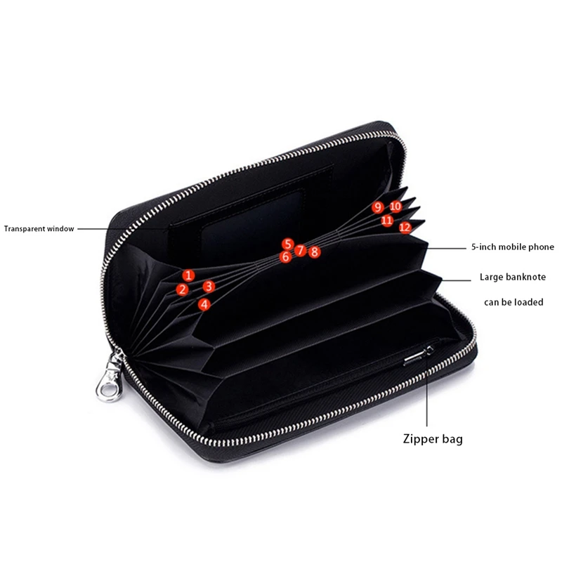 

Women Wallet Leather Clucth Bag Woman Zipper Purse Cell Phone Pouch Passport Wallets Card Holder Coin