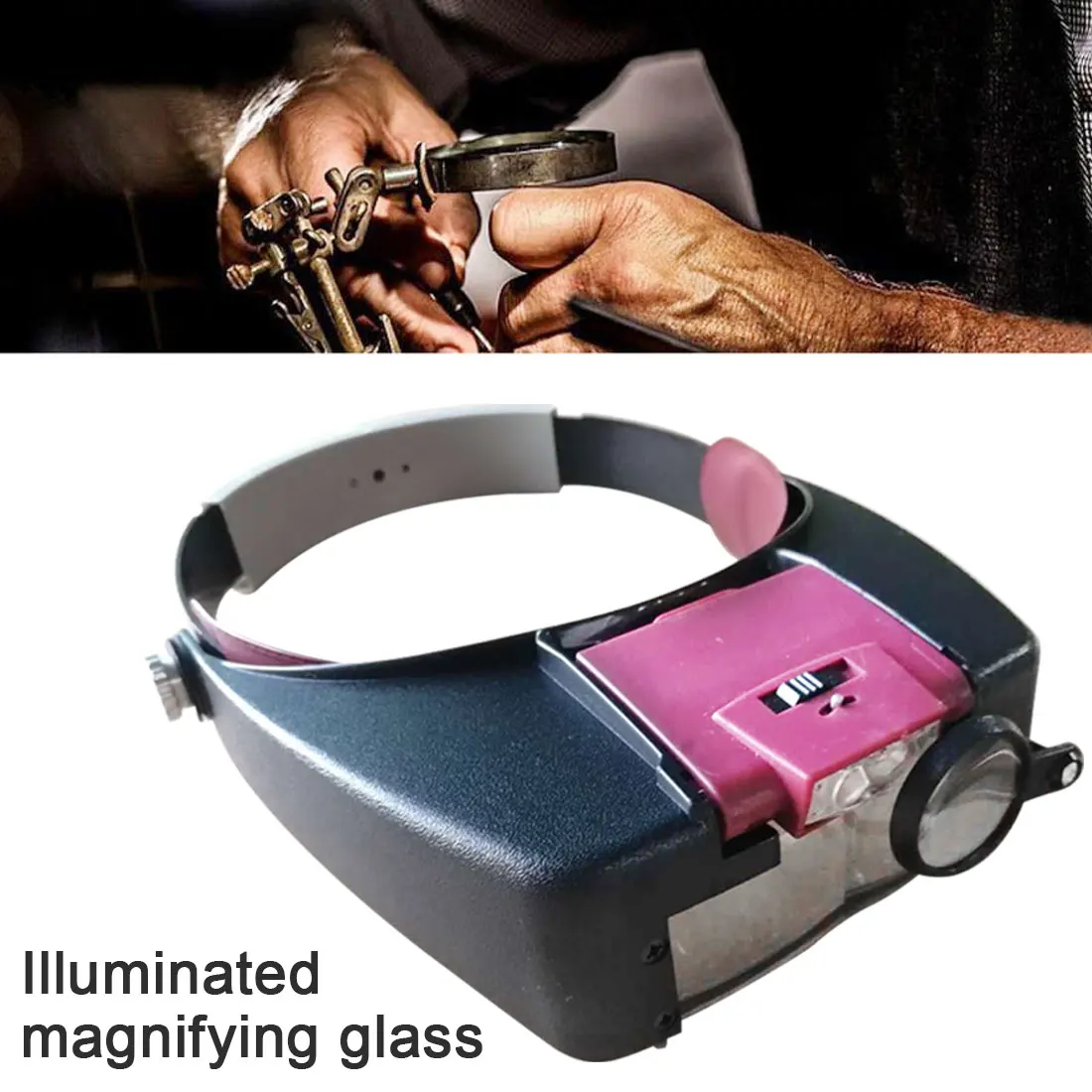 Глава носить лупа Регулируемая Размеры повязка Лупа линзы ремонтных работ