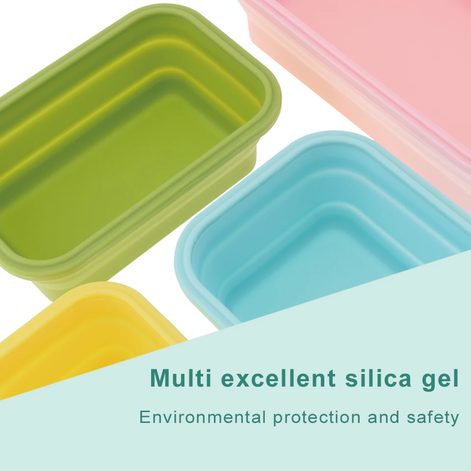 Складная портативная миска Bento силиконовая коробка для завтрака контейнер