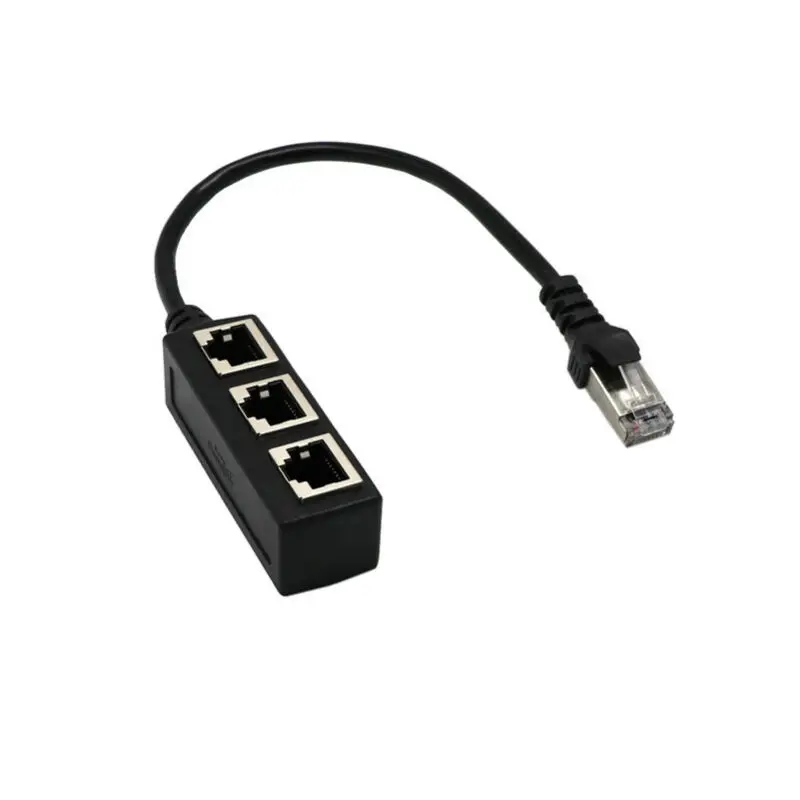 

Converter Ethernet Cable Splitter Cord Accessory Adapter Port Plug ABS