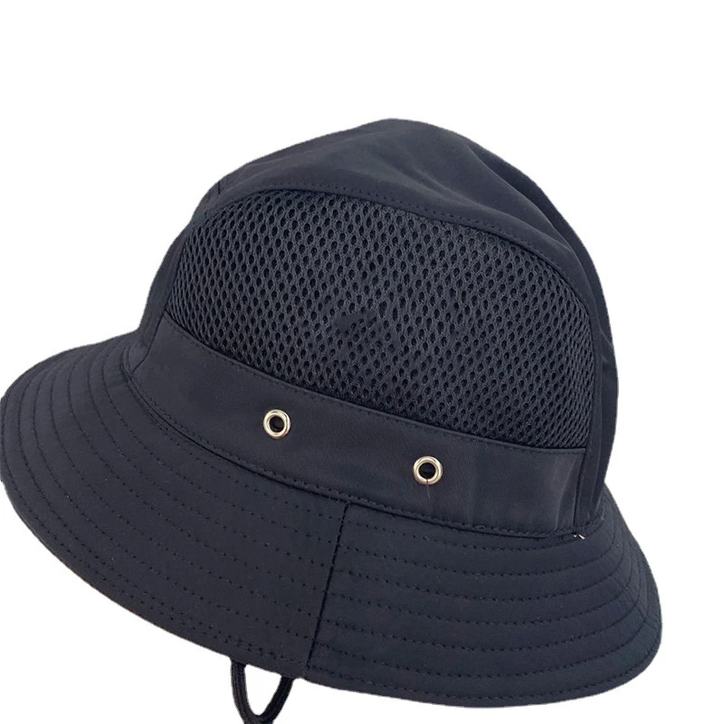 

Suitable for both men and women, black rope mesh fisherman hat, high quality summer sun hat, sun hat, black bucket hat
