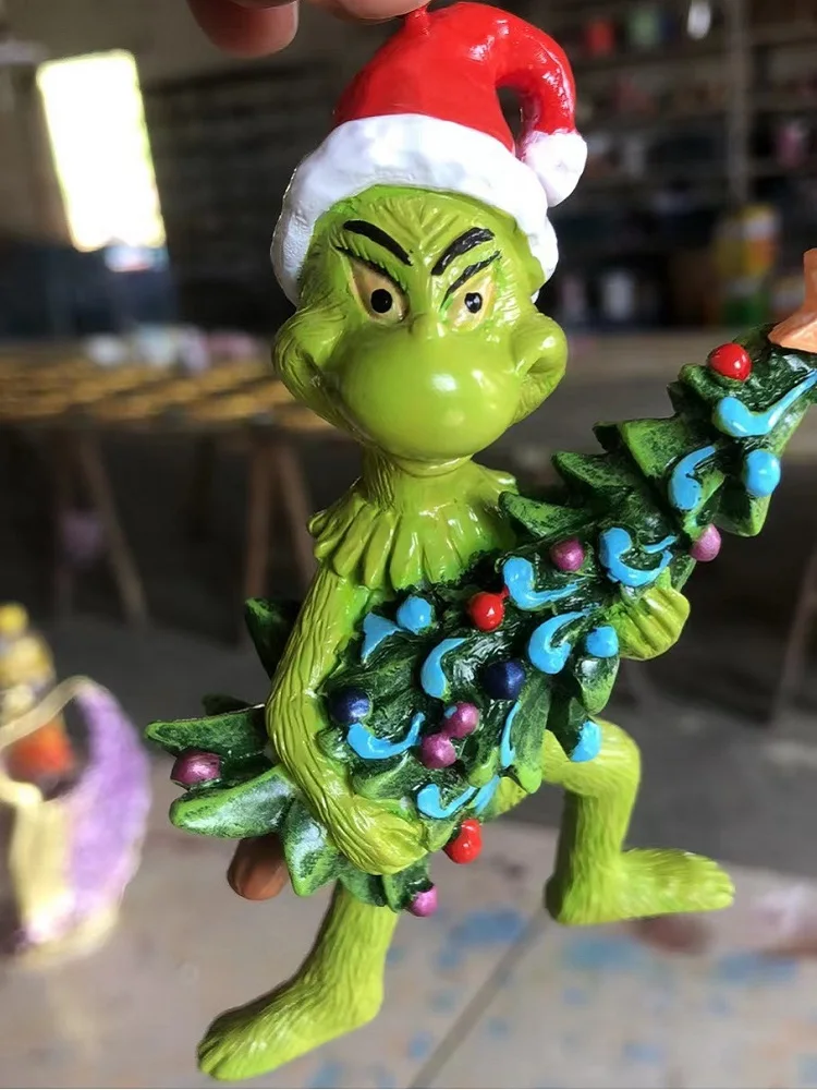 Resina Colgante Grinch y árbol Decoraciones de Navidad Decoración creativa 