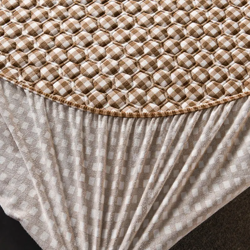 

Mattress Protector Fitted Sheet Cover for Bed Crystal Fleece Lattice Quilted Thick Elastic Twin Full Queen King Bed Linen