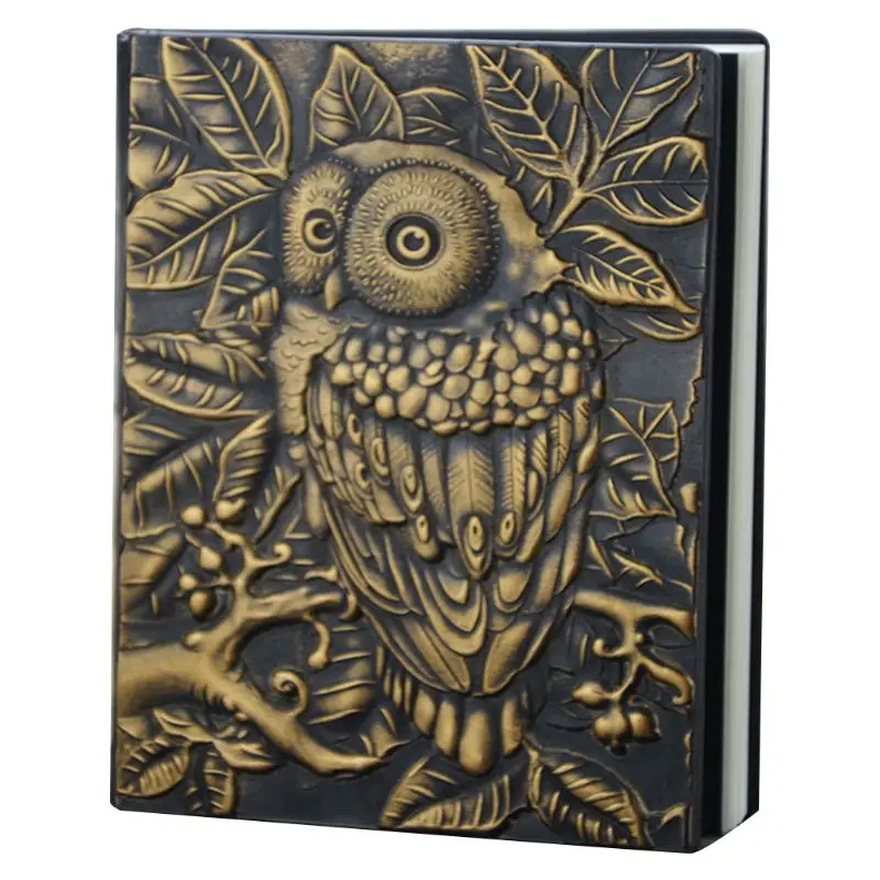 

3D Carving Owl Embossed Notebook Journal Notepad Travel Diary Planner Sketchbook School Office Supplies