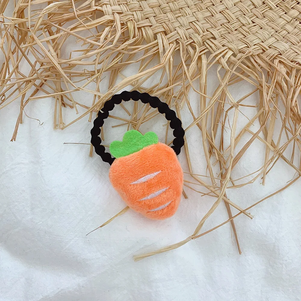 Hair ring 【10 шт./Набор Милая плюшевая брошь-Морковка для волос кольцо для одежды сумка украшение мягкие милые аксессуары - Цвет: Hair ring