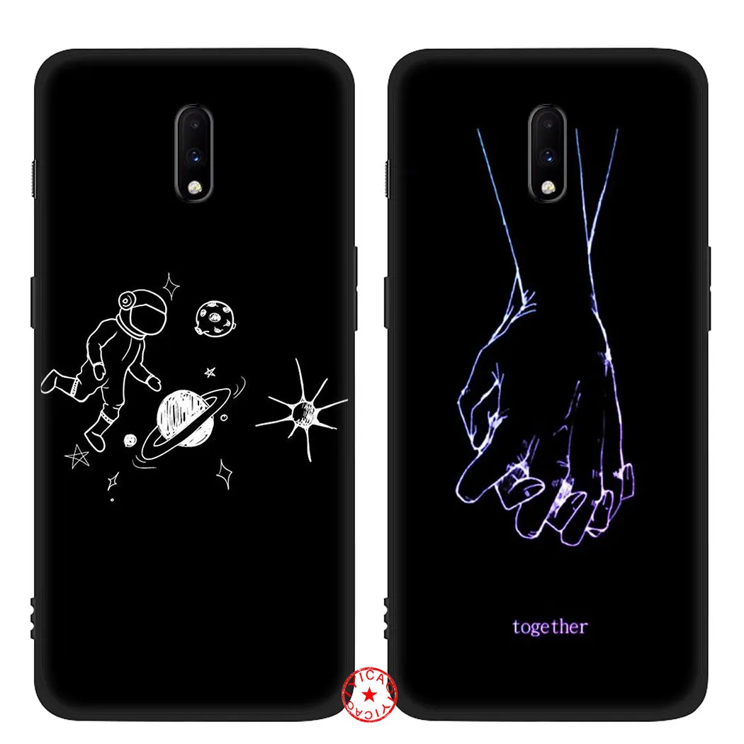 Black white cartoon pattern Soft Silicone Case for oneplus 5 5t 6 6t 7 Pro TPU Cover |