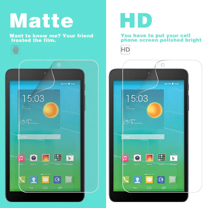 

Glossy Clear HD And Matte Film For ALCATEL OneTouch Pixi 3 8" 4 3G 7" Film Front LCD Screen Protector Cover + Cleaning cloth