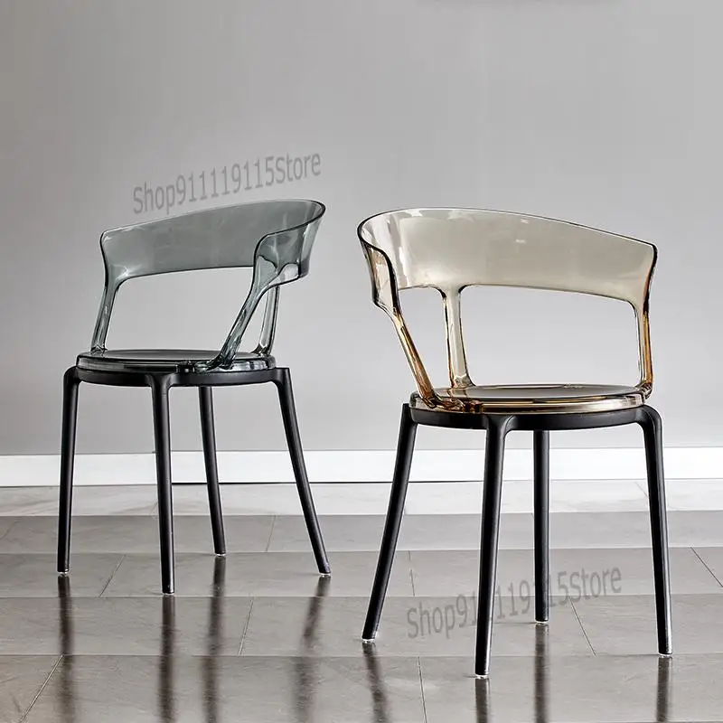 Обеденный стул в скандинавском стиле пластиковый прозрачный современный