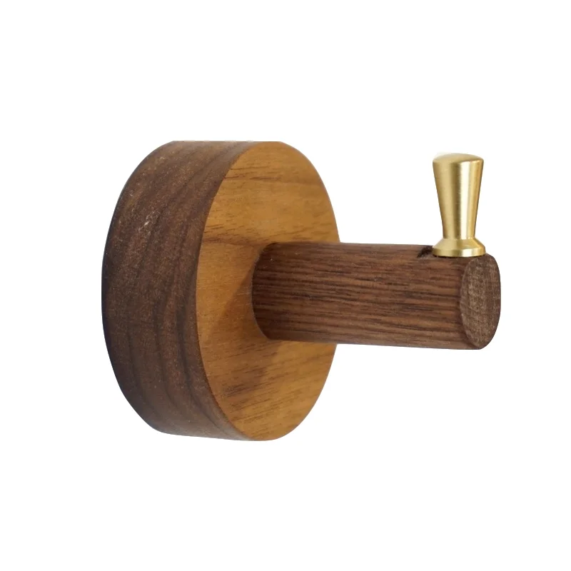 Черный Орех Деревянный крючок свободный удар креативный латунный для одежды