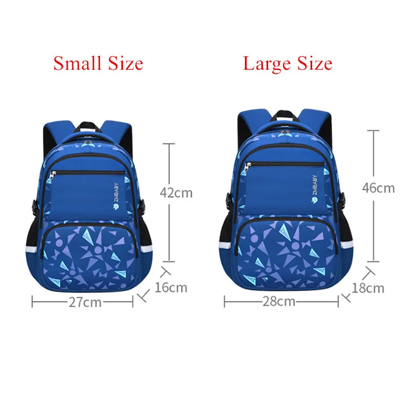Boys Backpack Orthopedics Kids School Bags Geometric Print Elementary School Bookbags Nylon Waterproof Girls Daypack Mochilas