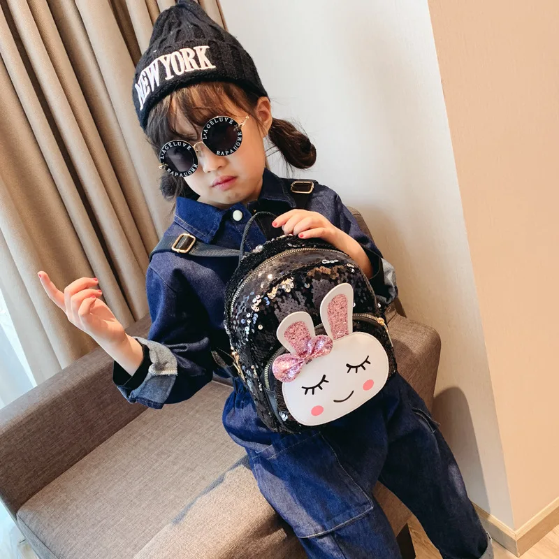 

Children's Cute Cartoon Rabbit Casual Fashion Casual Sequined PU Backpack for Boys and Girls