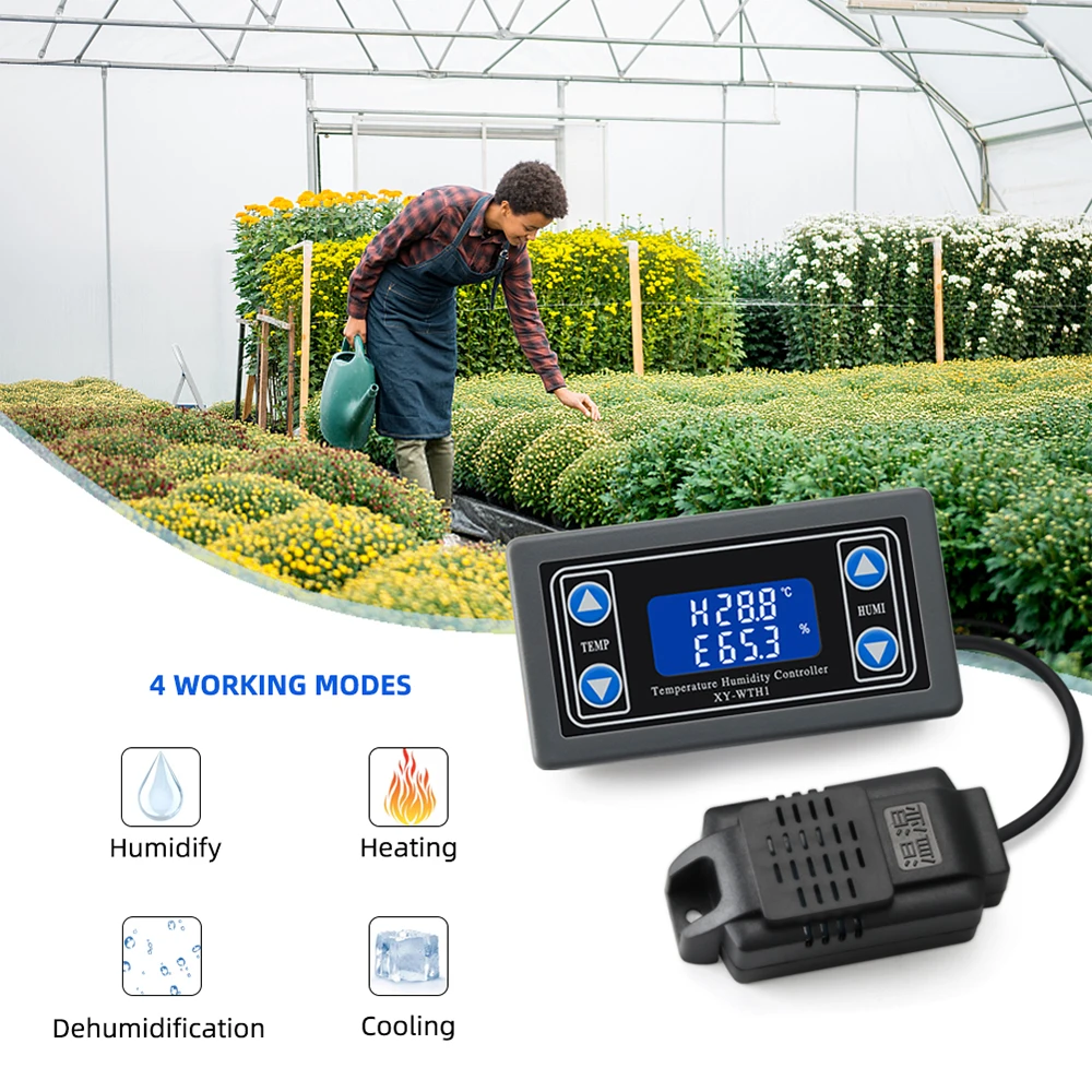 

KKmoon Digital Temperature Humidity Controller Embedded LED Meter Intelligent Thermostat Humidistat Thermometer Hygrometer