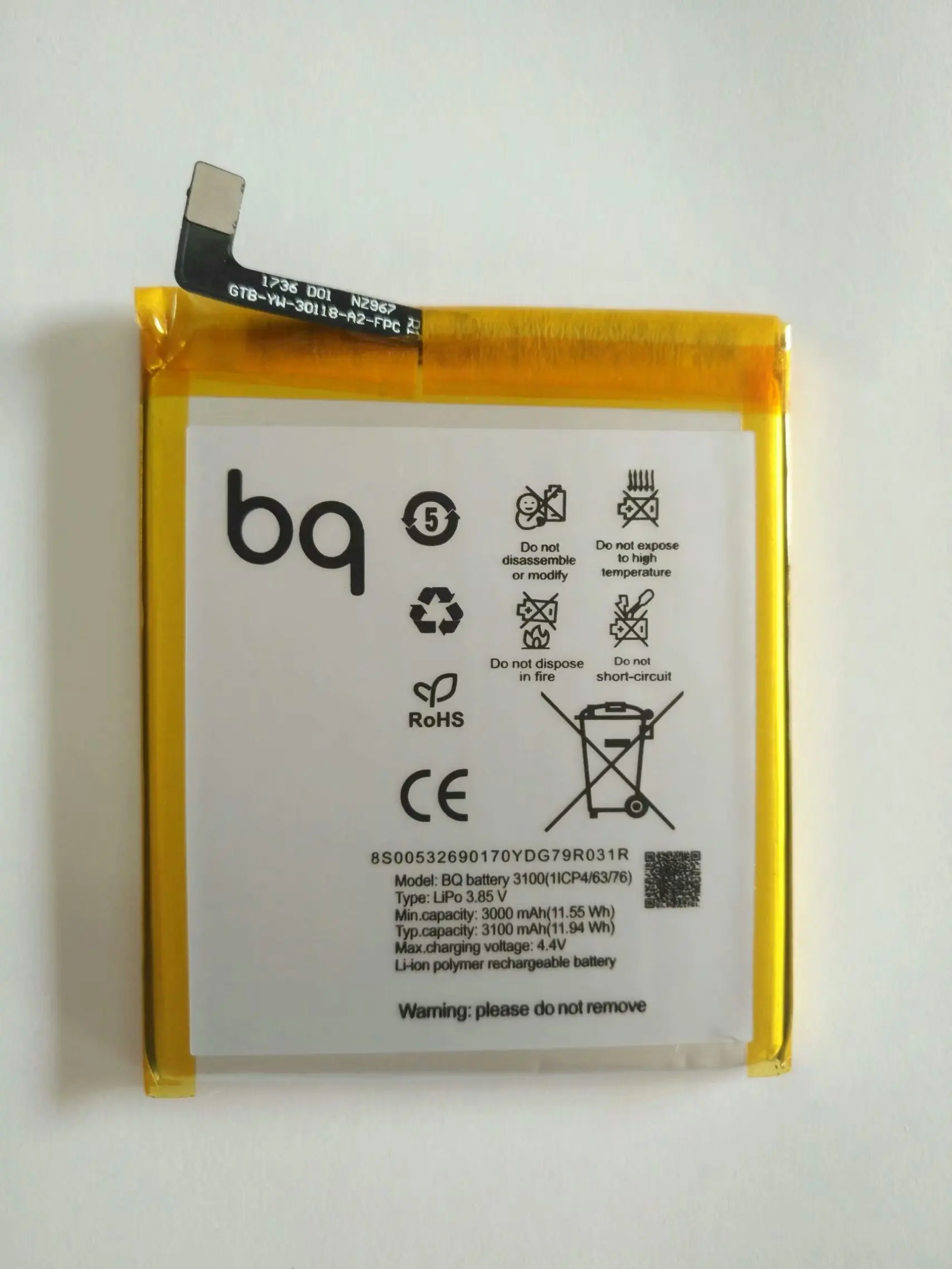 Для BQ Aquaris V батарея 3100mAh для телефона|Аккумуляторы мобильных телефонов| |