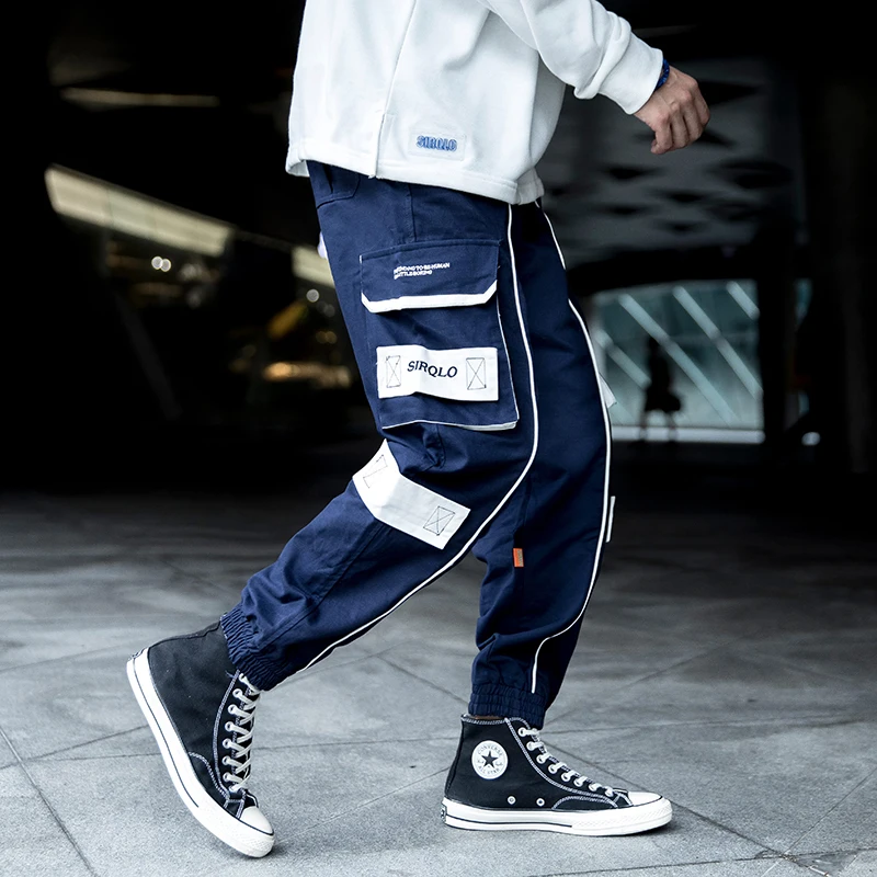 Techwear мужские спортивные брюки карго модные с несколькими карманами Мужская