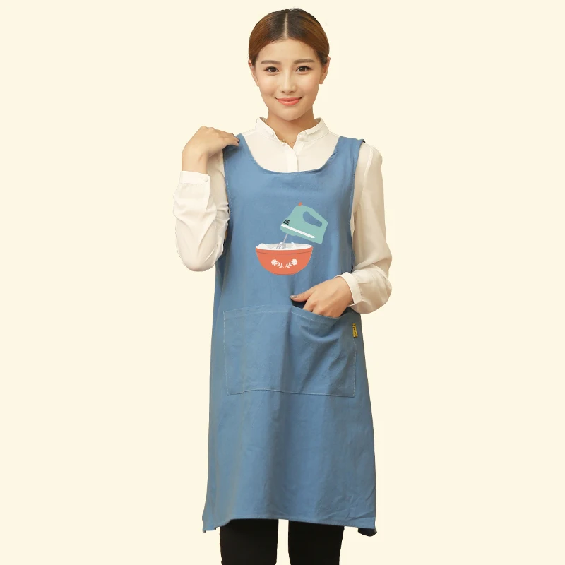 

Funny Couple Cooking Housework Adult Apron Gown Chef Baking Work Clothes Kitchen Cotton Apron Pinafore Print Logo