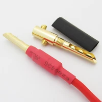 50pcs gold plated hollow pin banana bfa z 4mm speaker cable connector wheatshrink