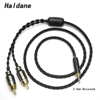 haldane hi end 2 53 54 4mm balanced male to 2 rca male hifi audio adapter cable 7n occ silver plated cable