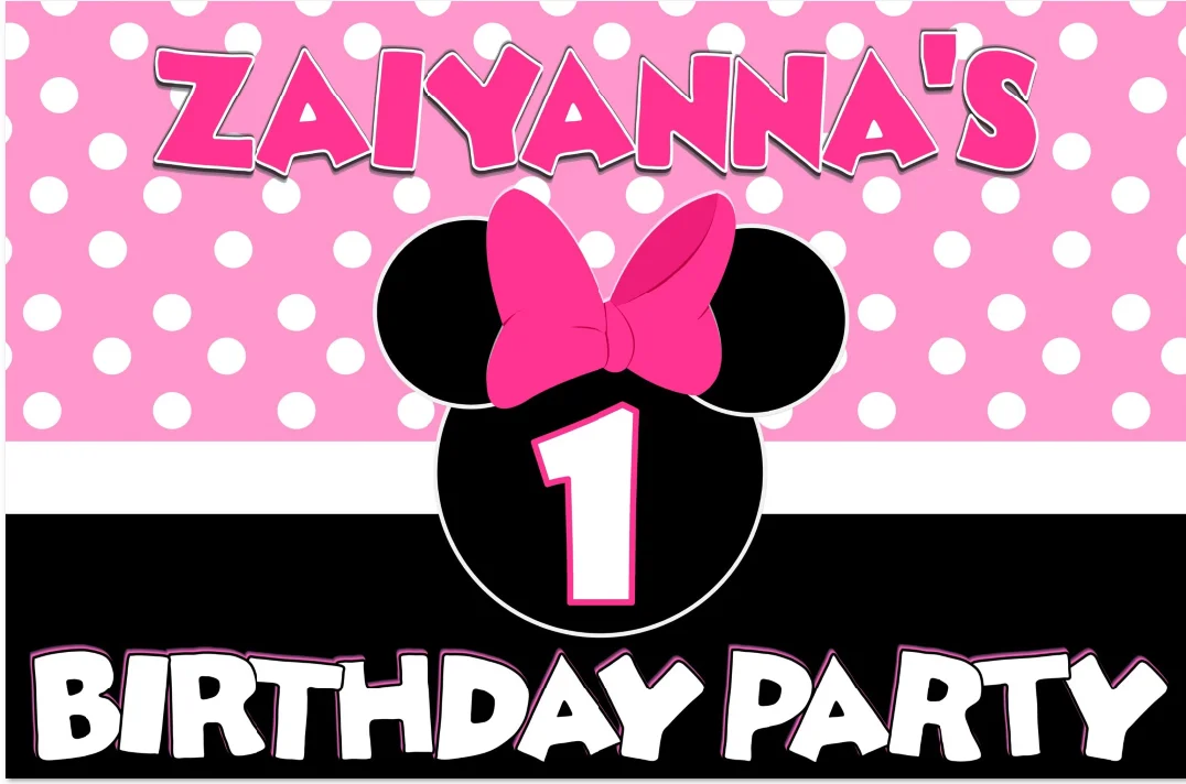 5x7 футов белый розовый узор в горошек мышь бант детский душ пользовательский